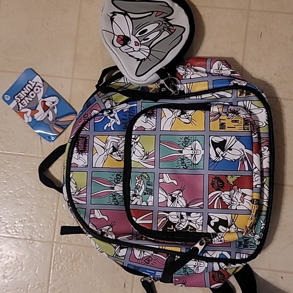 Looney Tunes Bugs Bunny Mini Backpack w Coin Purse - Picture 1 of 3